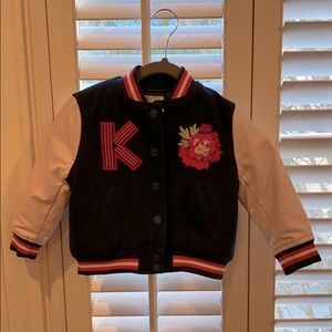 KENZO Kids Embroidered Wool Blend Varsity Jacket